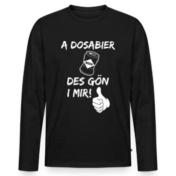 Bier Dosenbier Lustiger Spruch Vorarlberg Dialekt - Männer Premium Bio Langarmshirt - Schwarz - Vorne - Nico (187cm)