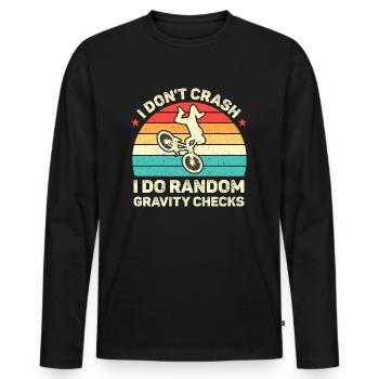 Mountainbiken Ich stürze nicht - Männer Premium Bio Langarmshirt - Schwarz - Vorne - Nico (187cm)