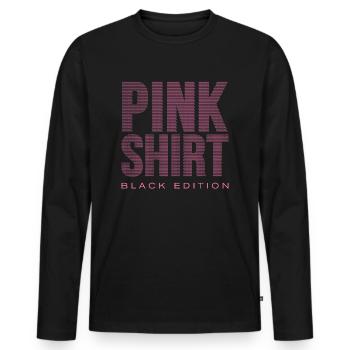 Pink Shirt Black Edition - Men's Premium Organic Long Sleeve Shirt - black - Front - Nico (187cm)