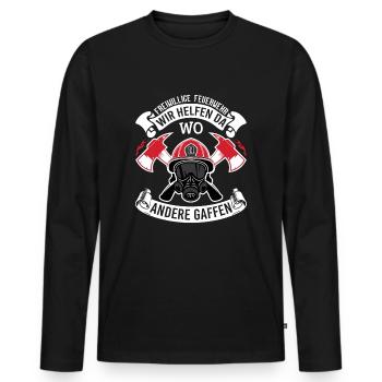 Freiwillige Feuerwehr freiwilliger Feuerwehrmann - Männer Premium Bio Langarmshirt - Schwarz - Vorne - Nico (187cm)