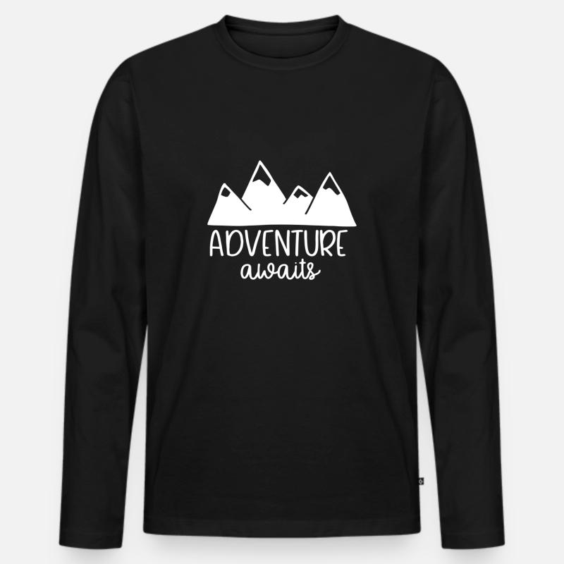 Abenteuer - Männer Premium Bio Langarmshirt - Schwarz