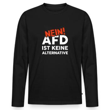 against AfD - Men's Premium Organic Long Sleeve Shirt - black - Front - Nico (187cm)