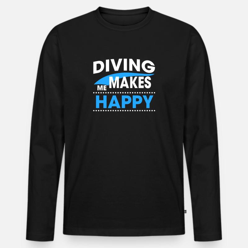 DIVING - Männer Premium Bio Langarmshirt - Schwarz