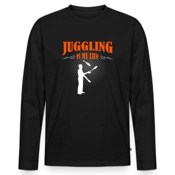 Juggling Is My Life - T-shirt manches longues Premium bio Homme - noir - Devant - Nico (187cm)