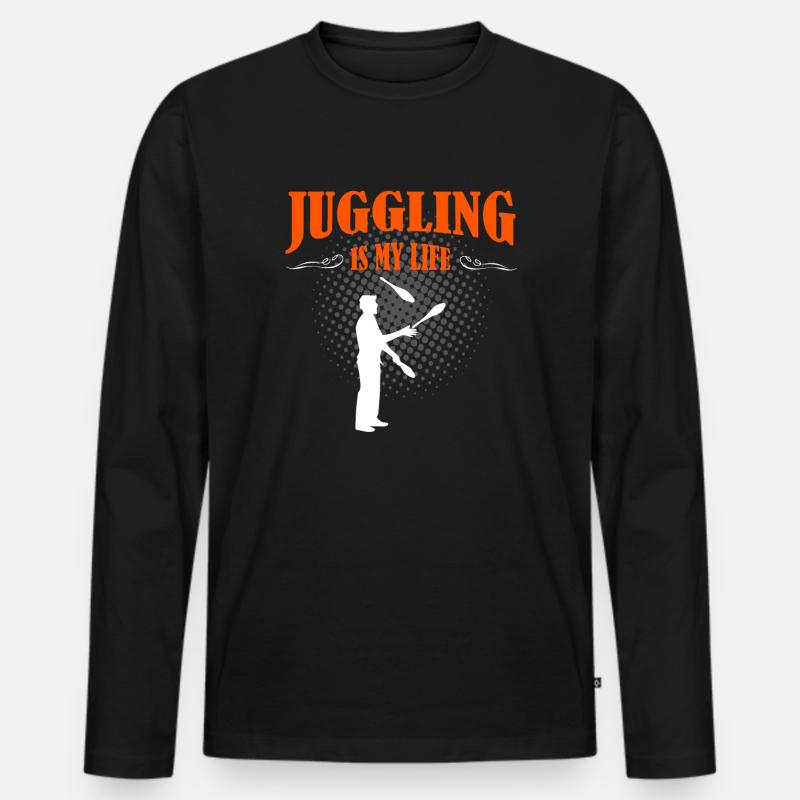 Juggling Is My Life - Männer Premium Bio Langarmshirt - Schwarz