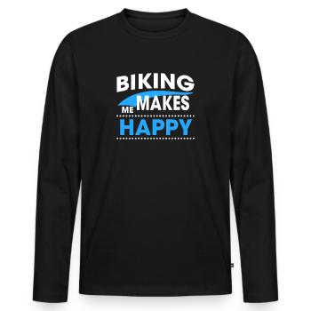 Biking - Men's Premium Organic Long Sleeve Shirt - black - Front - Nico (187cm)