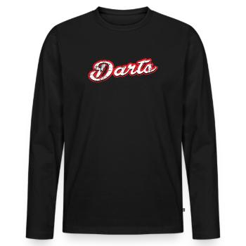 darts - vintage & distressed - Men's Premium Organic Long Sleeve Shirt - black - Front - Nico (187cm)