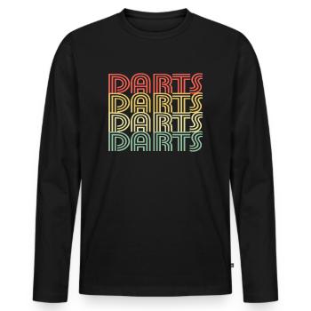Darts Vintage Design - Männer Premium Bio Langarmshirt - Schwarz - Vorne - Nico (187cm)
