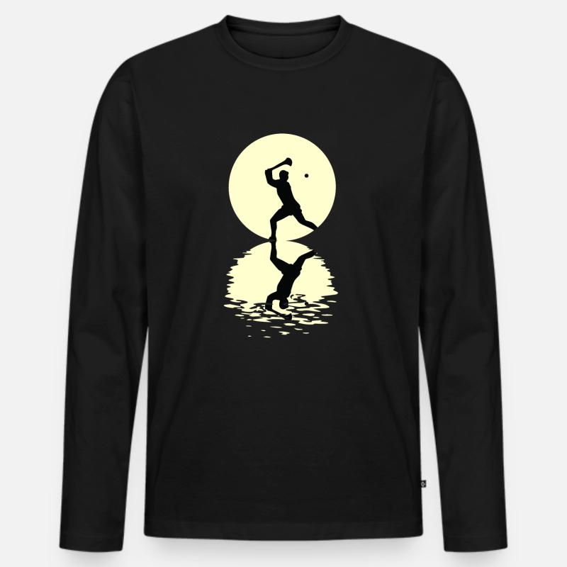 Moon Hurling Tee Shirt - Männer Premium Bio Langarmshirt - Schwarz
