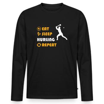 Hurling - gift for men and women - Männer Premium Bio Langarmshirt - Schwarz - Vorne - Nico (187cm)