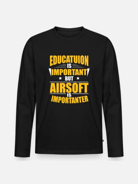 AIRSOFT IS IMPORTANTER - Männer Premium Bio Langarmshirt - Schwarz