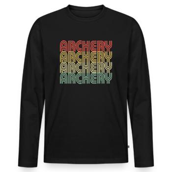 Conception hipster tir à l'arc - T-shirt manches longues Premium bio Homme - noir - Devant - Nico (187cm)