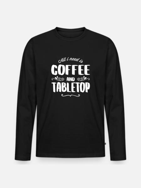 Tabletop & Coffee - Men's Premium Organic Long Sleeve Shirt - black