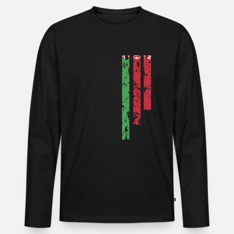 Proud Of Belarus - BLR - Männer Premium Bio Langarmshirt - Schwarz