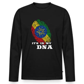 Ethiopia - It's in my DNA - Men's Premium Organic Long Sleeve Shirt - black - Front - Nico (187cm)