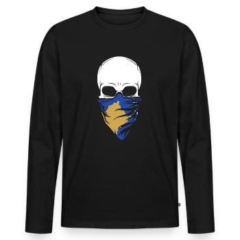 Kosovo Skull Tee Shirt - Kosovo - T-shirt manches longues Premium bio Homme - noir - Devant - Nico (187cm)