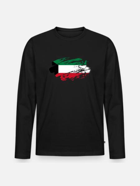 Kuwait Flag Tea - Men's Premium Organic Long Sleeve Shirt - black