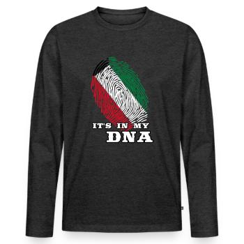 Kuwait - It'S In My Dna - Men's Premium Organic Long Sleeve Shirt - heather anthracite - Front - Nico (187cm)