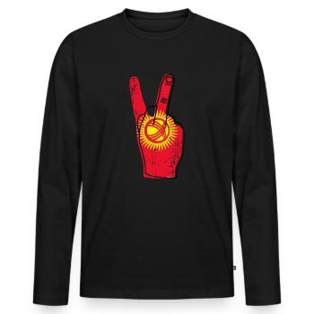 Epic Kyrgyzstan Victory Gift Idea - T-shirt manches longues Premium bio Homme - noir - Devant - Nico (187cm)