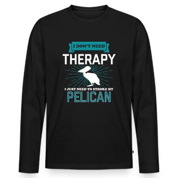 I Dont Need Therapy - PELICANS - Männer Premium Bio Langarmshirt - Schwarz - Vorne - Nico (187cm)