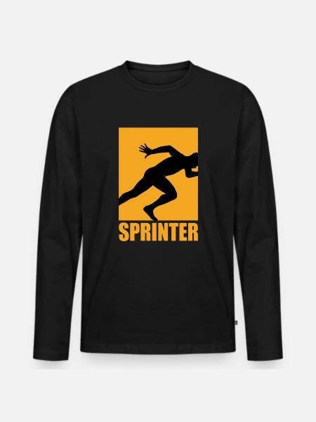 Sprinter Design - Men's Premium Organic Long Sleeve Shirt - black