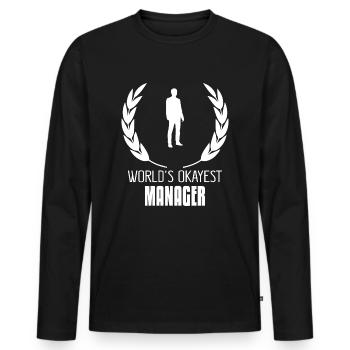 manager - Männer Premium Bio Langarmshirt - Schwarz - Vorne - Nico (187cm)