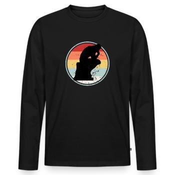 Philosopher RETRO COLLECTION - Männer Premium Bio Langarmshirt - Schwarz - Vorne - Nico (187cm)