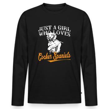 Cocker Spaniels Tee Shirts For Girls - T-shirt manches longues Premium bio Homme - noir - Devant - Nico (187cm)