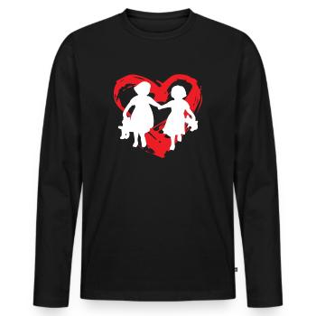 Soeur coeur - T-shirt manches longues Premium bio Homme - noir - Devant - Nico (187cm)