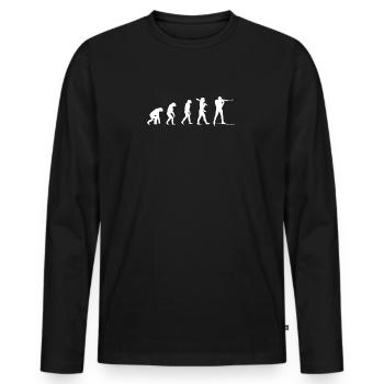 Tee shirt élégant Biathlon Evolution - T-shirt manches longues Premium bio Homme - noir - Devant - Nico (187cm)