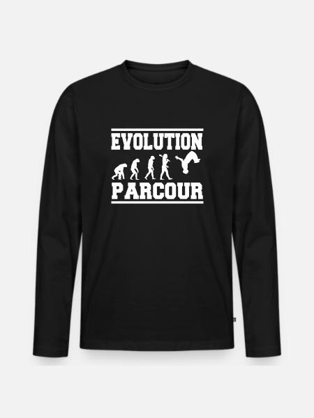 Evolution Parcour - Men's Premium Organic Long Sleeve Shirt - black