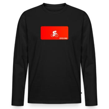 cycling - Männer Premium Bio Langarmshirt - Schwarz - Vorne - Nico (187cm)