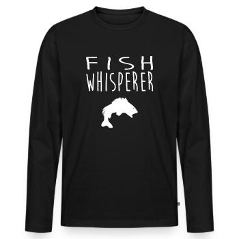 Fish Tee - Männer Premium Bio Langarmshirt - Schwarz - Vorne - Nico (187cm)