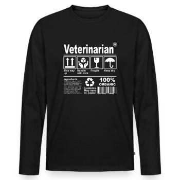 Veterinarian Product Description Tshirt - Männer Premium Bio Langarmshirt - Schwarz - Vorne - Nico (187cm)
