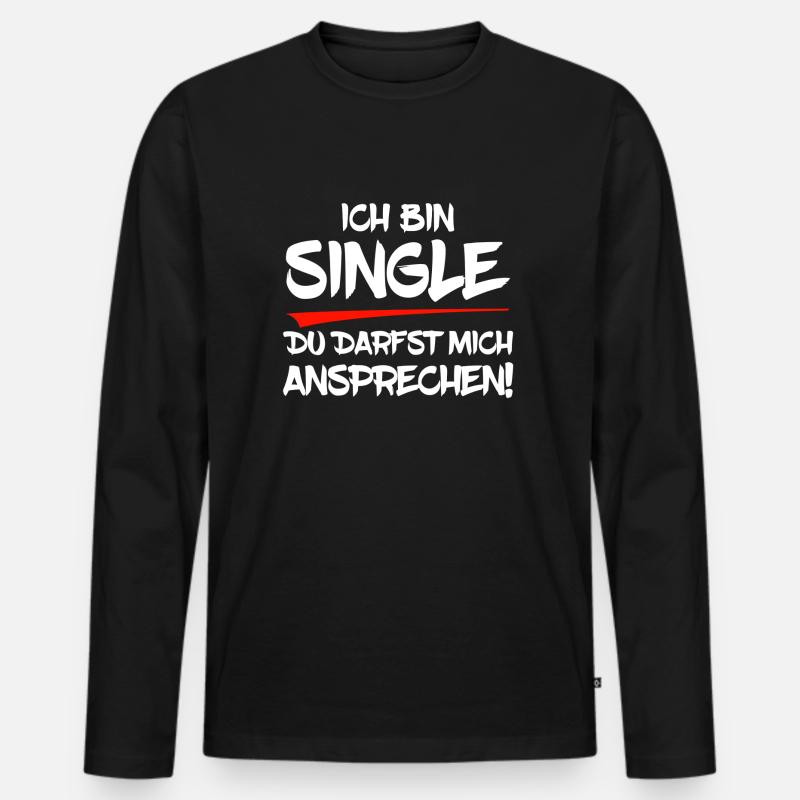 Ich bin Single - Männer Premium Bio Langarmshirt - Schwarz