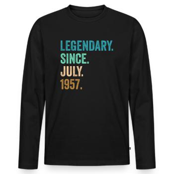 Legendary Since July 1957 65. Geburtstag - Männer Premium Bio Langarmshirt - Schwarz - Vorne - Nico (187cm)