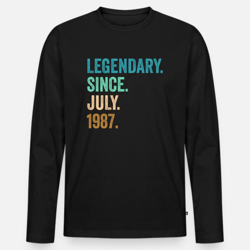 Legendary Since July 1987 35. Geburtstag - Männer Premium Bio Langarmshirt - Schwarz