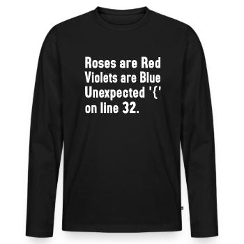 it humor design code - Männer Premium Bio Langarmshirt - Schwarz - Vorne - Nico (187cm)