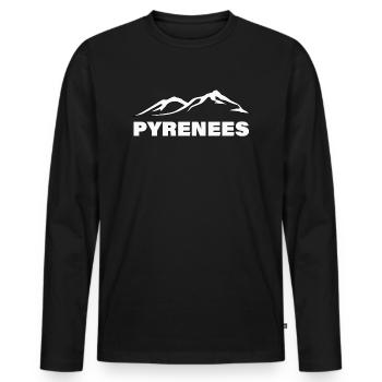 PYRENEES - Männer Premium Bio Langarmshirt - Schwarz - Vorne - Nico (187cm)