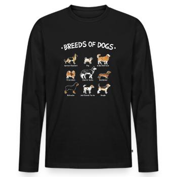 Breeds of Dogs - Men's Premium Organic Long Sleeve Shirt - black - Front - Nico (187cm)