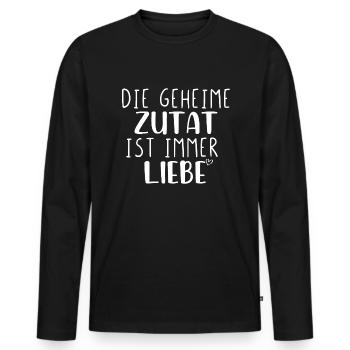 Die geheime Zutat ist immer Liebe - Männer Premium Bio Langarmshirt - Schwarz - Vorne - Nico (187cm)
