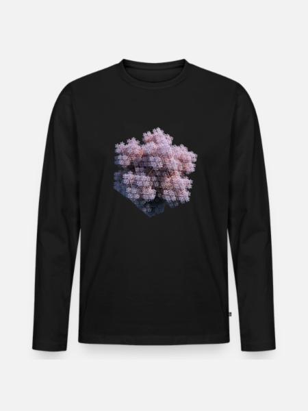 Fractales blanches - T-shirt manches longues Premium bio Homme - noir