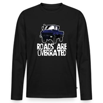 Les routes sont surestimées - Unimog - Offroad - Oldtimer - T-shirt manches longues Premium bio Homme - noir - Devant - Nico (187cm)