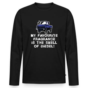 Ma fragrace préférée - Diesel - Unimog - Oldtimer - T-shirt manches longues Premium bio Homme - noir - Devant - Nico (187cm)