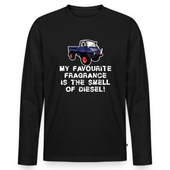 Ma fragrace préférée - Diesel - Unimog - Oldtimer - T-shirt manches longues Premium bio Homme - noir - Devant - Nico (187cm)