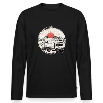 Camping - Unimog - Aventure - Oldtimer - T-shirt manches longues Premium bio Homme - noir - Devant - Nico (187cm)