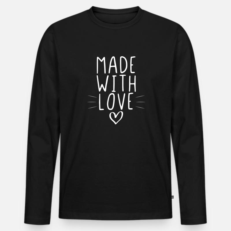 Made with Love - Männer Premium Bio Langarmshirt - Schwarz