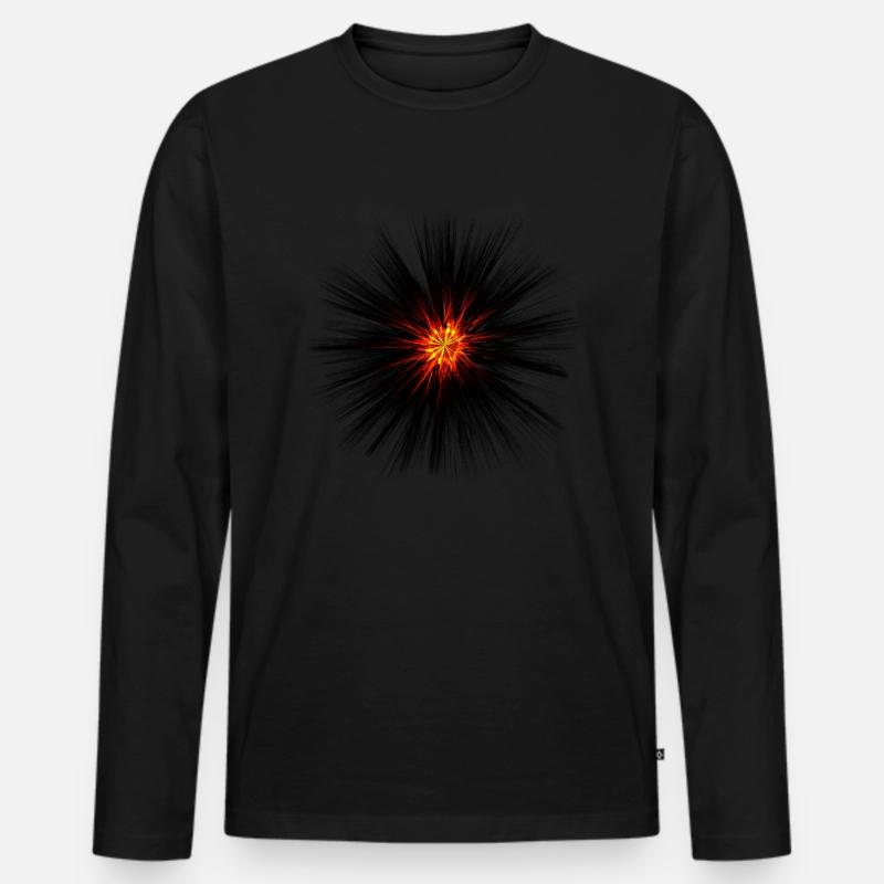 Dunkle Explosion - Männer Premium Bio Langarmshirt - Schwarz