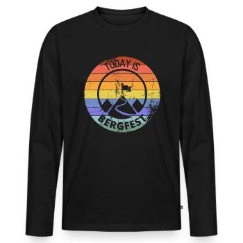 Today is Bergfest, finally Wednesday again - Men's Premium Organic Long Sleeve Shirt - black - Front - Nico (187cm)