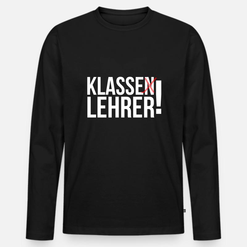 Klasse Lehrer - Männer Premium Bio Langarmshirt - Schwarz